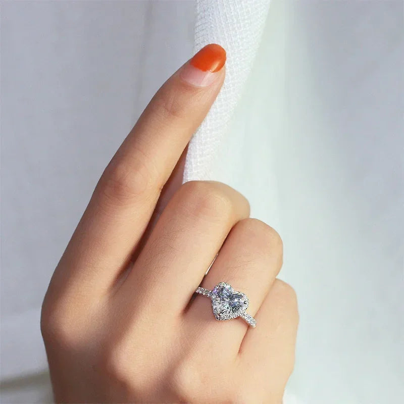Silver heart ring