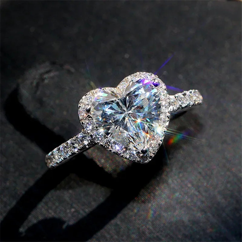 Silver heart ring