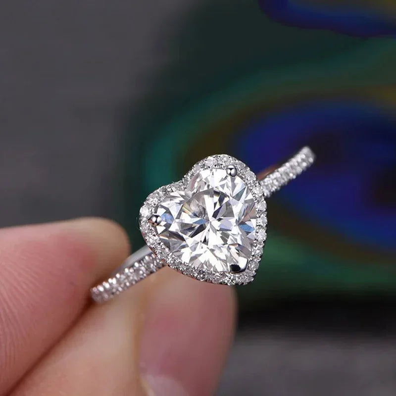 Silver heart ring