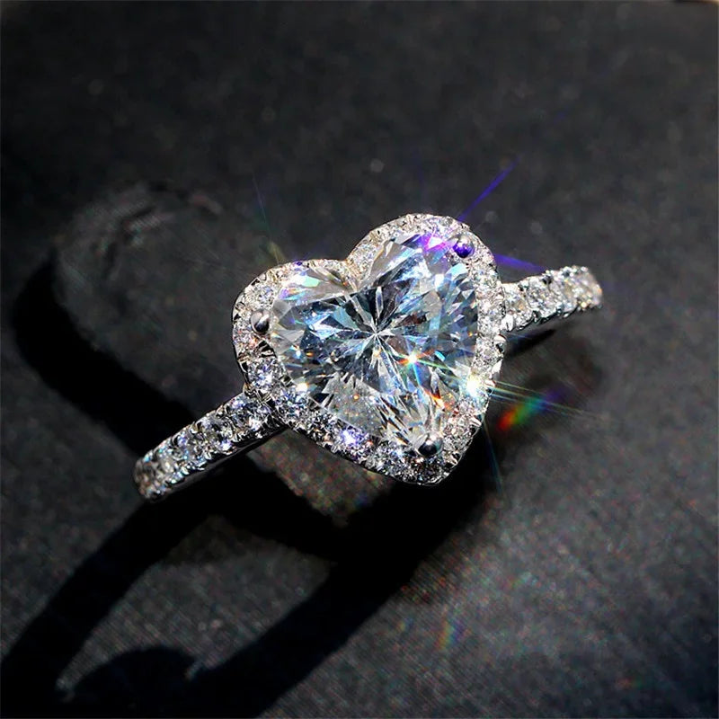 Silver heart ring