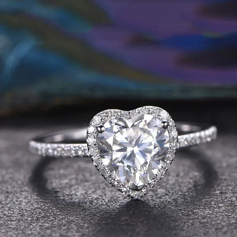 Silver heart ring